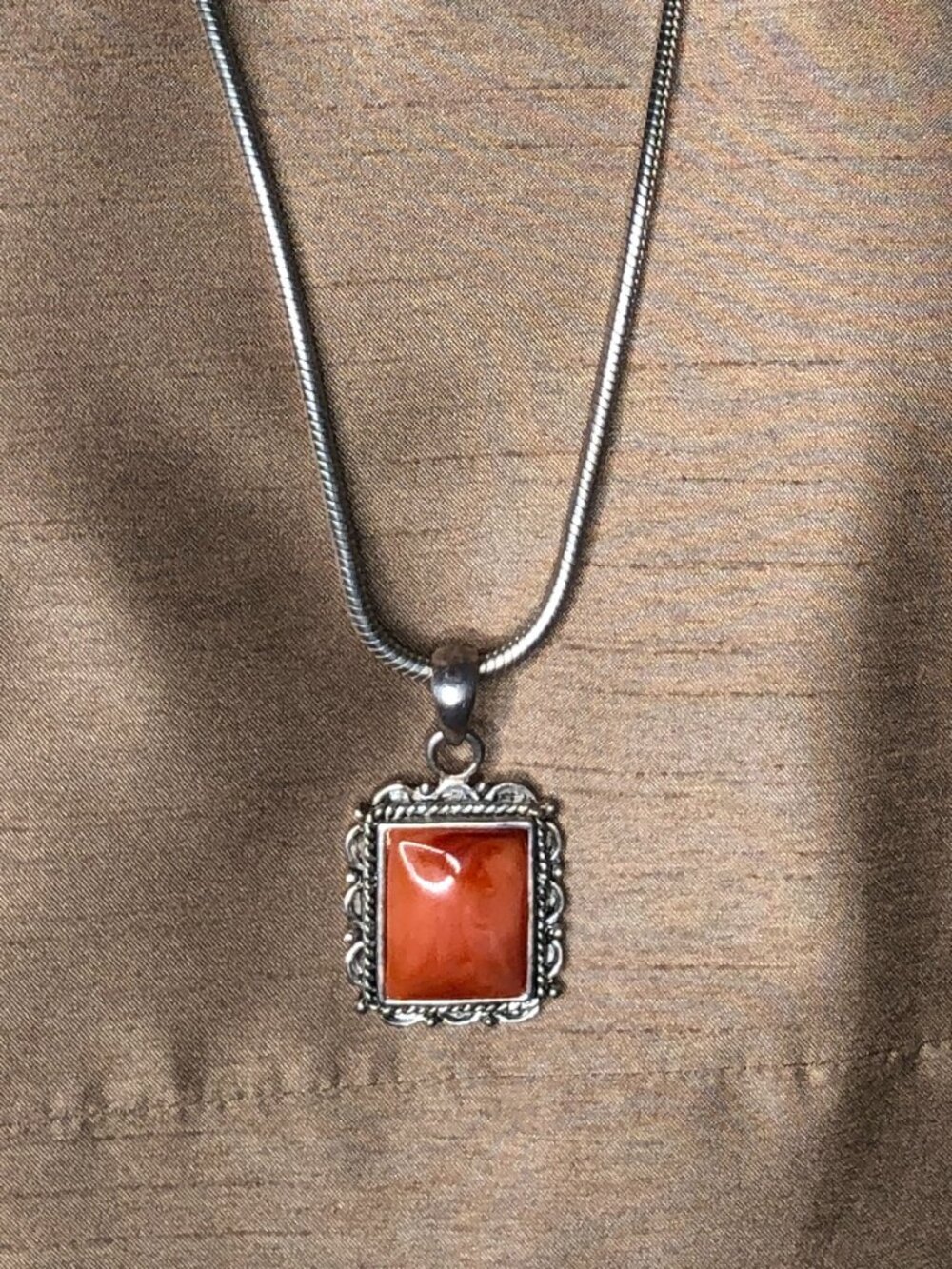 Gorgeous Necklace and Earring Set (Orange Carnelian)